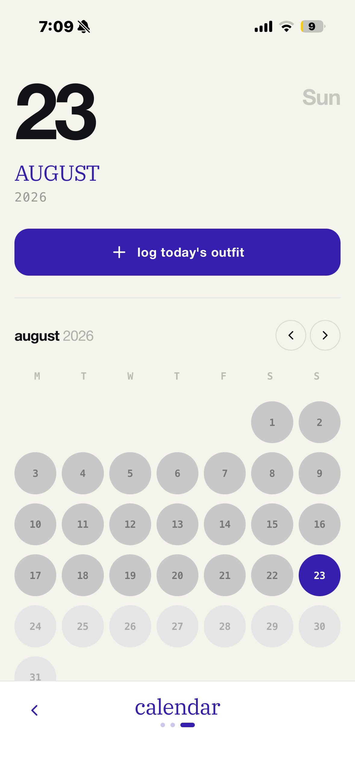 Clotho Calendar and Outfit Diary on iPhone
